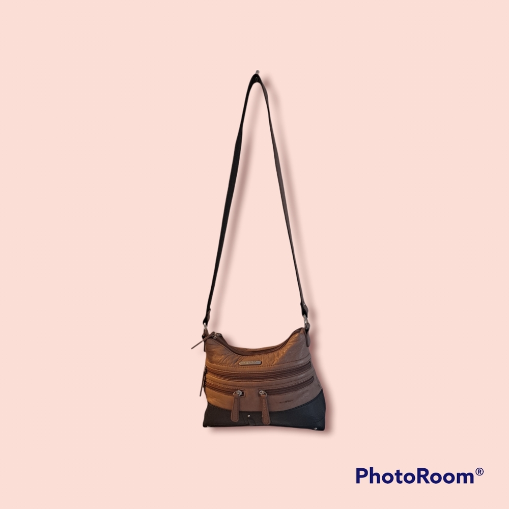 Stone and Co. Black and tan Leather hand bag